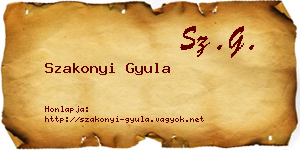 Szakonyi Gyula névjegykártya