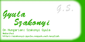 gyula szakonyi business card